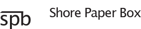 a black and white logo with the words shop paper boxes